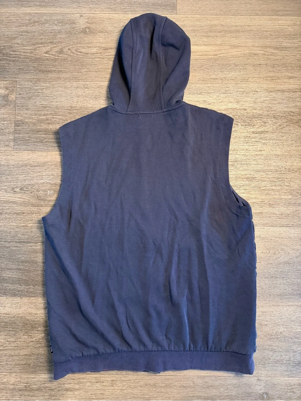 BOSS Navy Quilted Hooded Vest for Men
